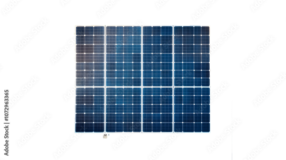 A solar panel photographed from above, solar energy, green energy, isolated A solar panel photographed from above, solar energy, green energy, isolated