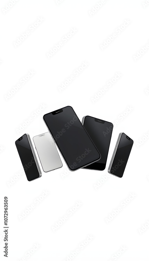 Mockup / template. Smartphone with blank screens for your design isolated on white background isolated with white highlights, png Mockup / template. Smartphone with blank screens for your design isolated on white background isolated with white highlights, png