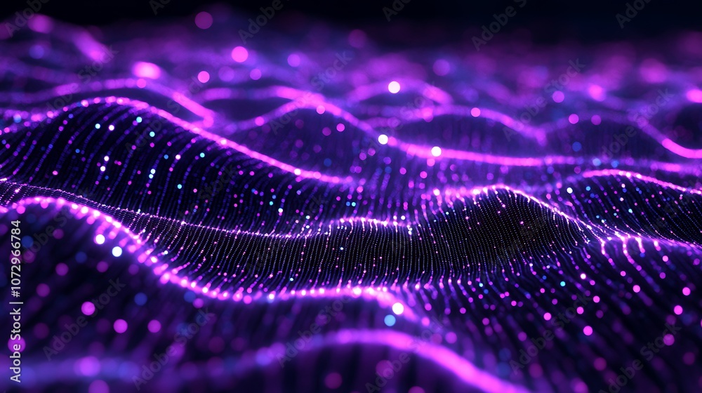 A neural network ready to start with a purple gradient color, neural network connection background A neural network ready to start with a purple gradient color, neural network connection background
