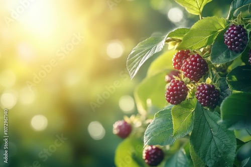 Ripe Berries on Bushes Under Midday Sunlight