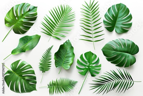 monstera leaves summer minimal background