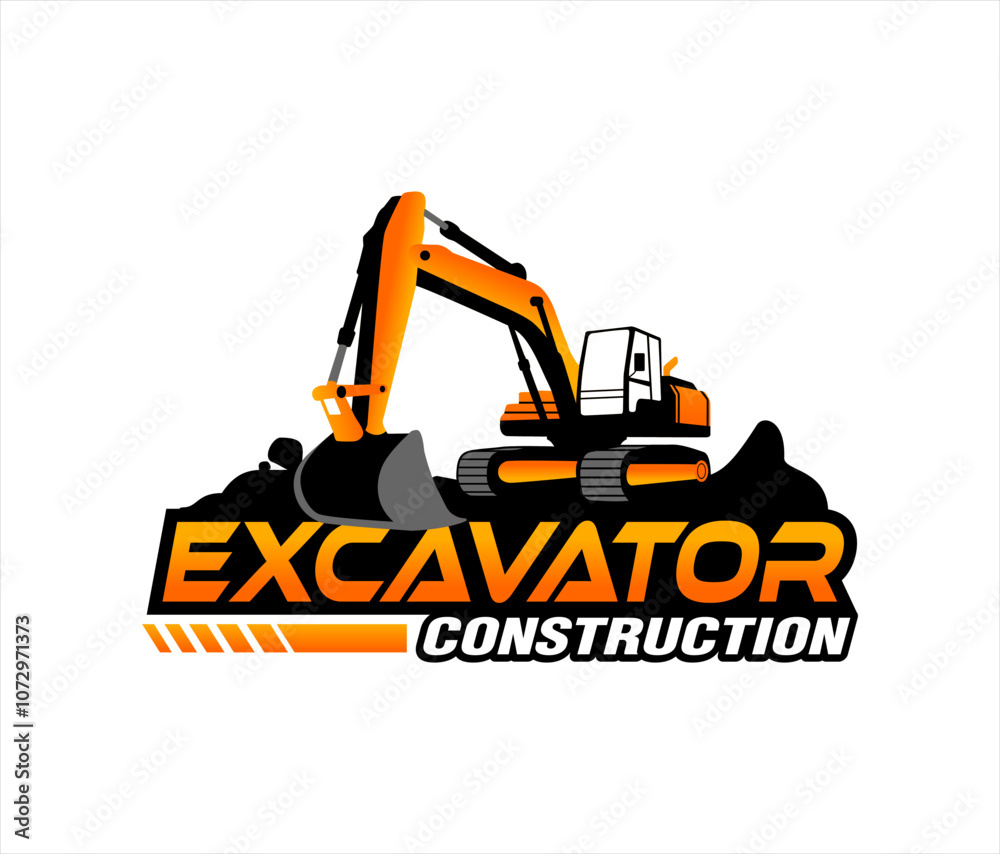 excavator logo emblem design template heavy, transportation vehicle mining equipment for construction, contractor logo vector illustration excavator logo emblem design template heavy, transportation vehicle mining equipment for construction, contractor logo vector illustration