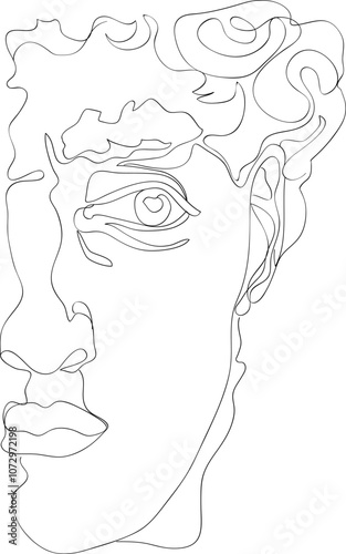 line art illustration of the Greek god