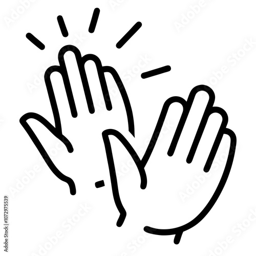 Hands clapping gesture representing applause and appreciation on a plain background