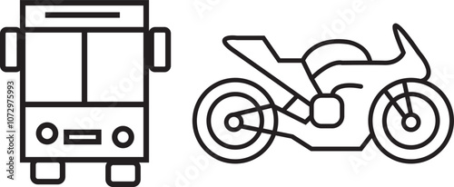 Transportation Line Icons. Editable Stroke. Pixel Perfect. For Mobile and Web. Contains such icons as Truck, Car, Vehicle, Motorbike, Bicycle.
