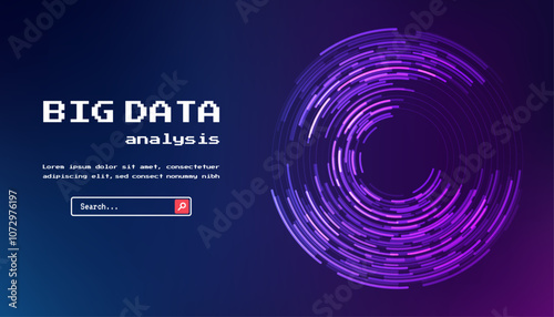 Technology background. Big data visualization concept. Abstract technology circuit board circle