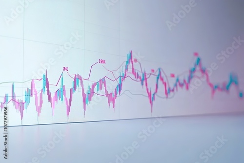 Vivid stock market graph with fluctuation indicators photo