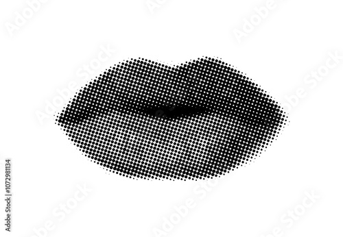 Female lips with halftone dot effect