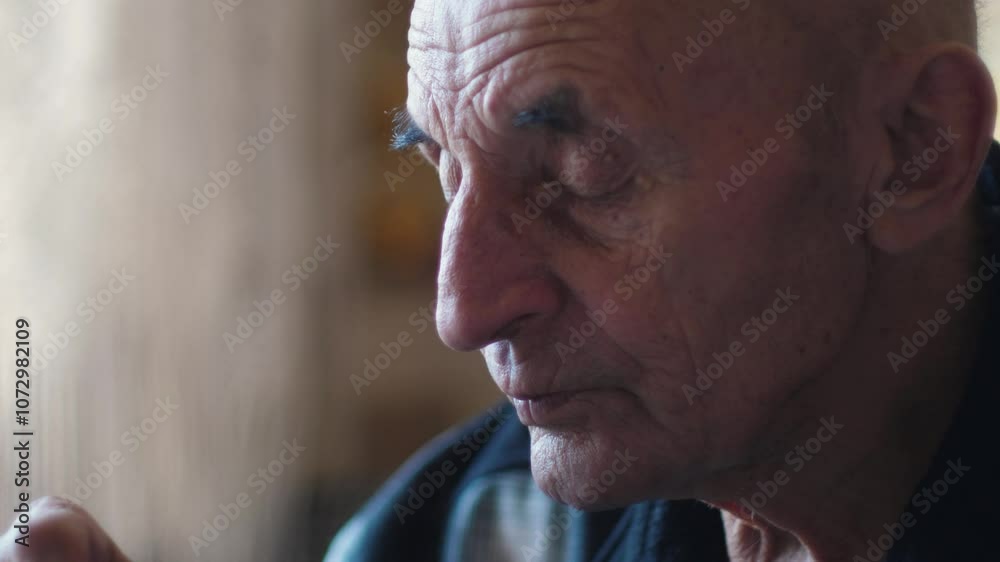 portrait of elderly caucasian man 75 years old drinking coffee from a cup while at home or in a cafe, pensioner's daily life, pensioner drinking coffee portrait of elderly caucasian man 75 years old drinking coffee from a cup while at home or in a cafe, pensioner's daily life, pensioner drinking coffee