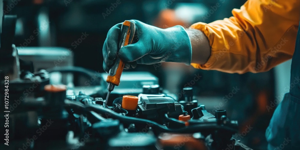 Maintenance worker using tools and machinery for repairs and upkeep. Maintenance worker using tools and machinery for repairs and upkeep.