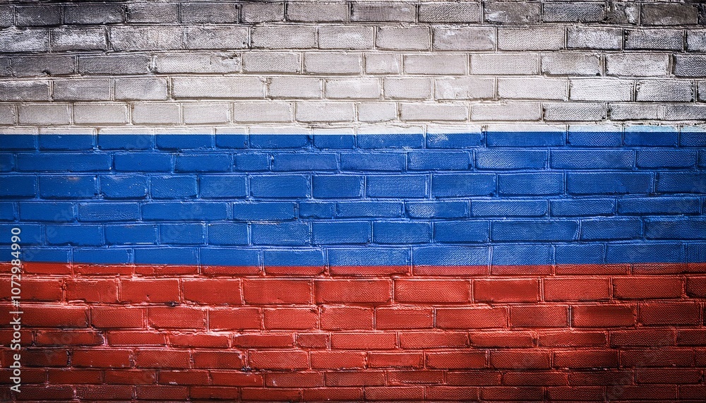ロシアの国旗がペイントされたレンガの壁。(Brick wall painted with the Russian Federatio flag.)
ロシアの国旗がペイントされたレンガの壁。(Brick wall painted with the Russian Federatio flag.)