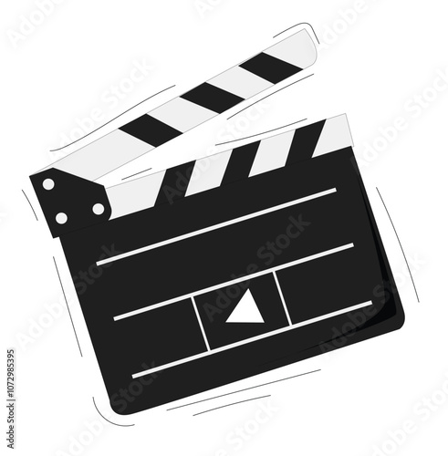 Film Clapper cartoon Icon. Movie clapper board. Cinema production sign.
