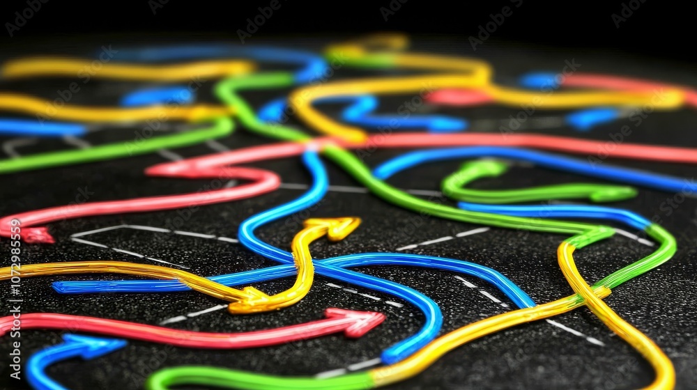Colorful Neon Blueprint with Layered Design Colorful Neon Blueprint with Layered Design