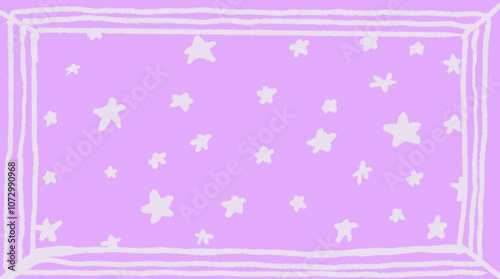 Stars line doodle seamless pattern on purple background ,Creative minimalist style art background for children or trendy design with basic shapes. Simple childish scribble backdrop