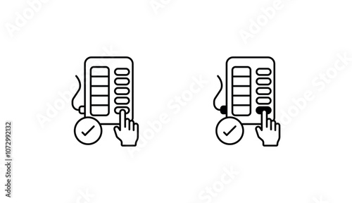 Voting Machine icon design with white background stock illustration