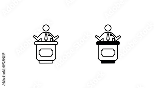 Political Candidate icon design with white background stock illustration