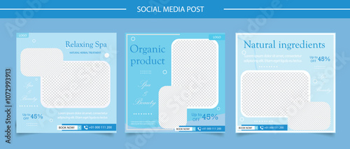  Beauty and spa center social media template design