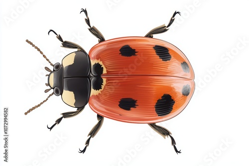 Illustration of a ladybug on a white isolated background.