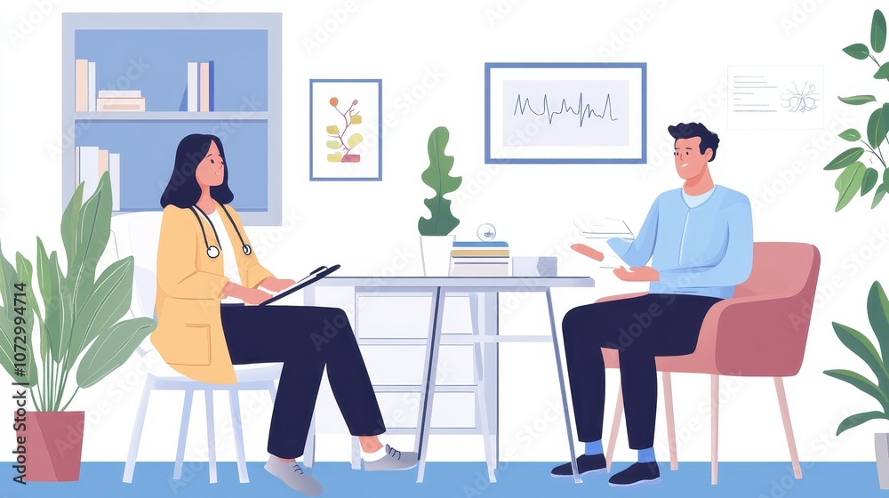 Doctor consulting a patient about chronic illness management Doctor consulting a patient about chronic illness management