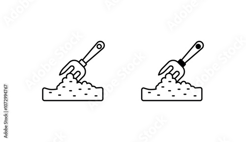 Rotavator icon design with white background stock illustration