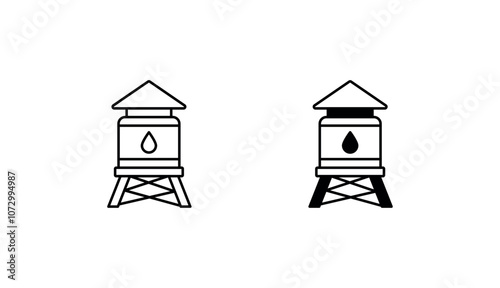 Water tank icon design with white background stock illustration