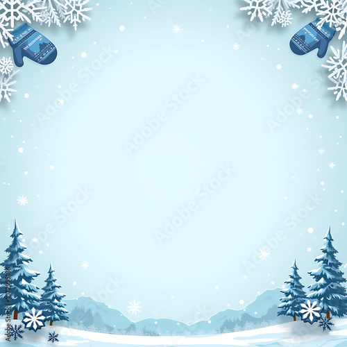 Winter sale blue background with snowflakes vector by AI-generated
