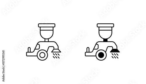 Grain drill icon design with white background stock illustration