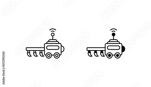 Cultivator icon design with white background stock illustration