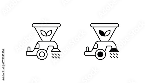 Seed drill icon design with white background stock illustration