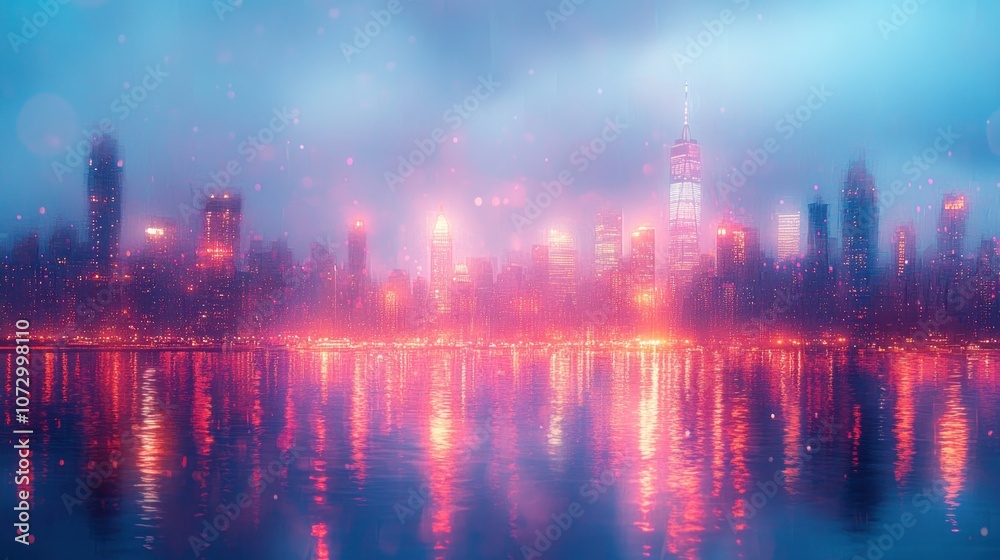Fototapeta premium Cityscape with Reflections