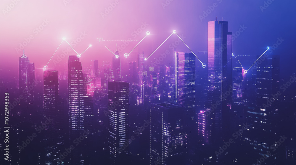 Smart digital Innovation city Business skyscrapers in the Financial District with connection network reciprocity over the cityscape. of future smart wireless digital city and social media networking
Smart digital Innovation city Business skyscrapers in the Financial District with connection network reciprocity over the cityscape. of future smart wireless digital city and social media networking