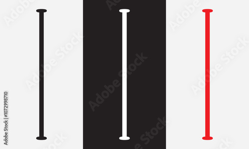 straight line icon. isolated on white and black background. Vector file . EPS 10