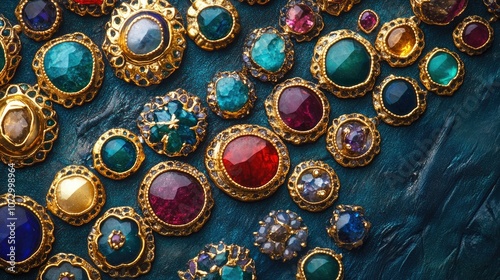 Colorful Gemstones on a Rich Background