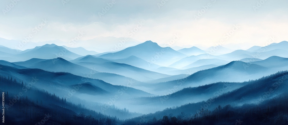 Fototapeta premium Misty Mountain Range