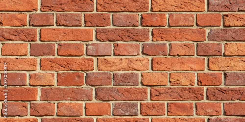 A red brick wall with subtle color variations and a consistent pattern of mortar joints A red brick wall with subtle color variations and a consistent pattern of mortar joints