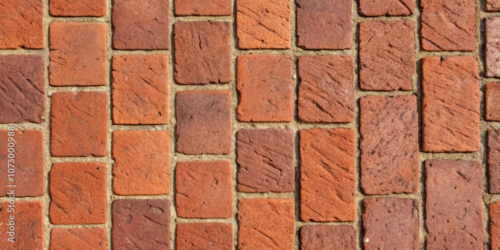 A Close-Up View of a Brick Pavement, Displaying the Detailed Texture of Each Brick, with Interlocking Patterns and Subtle Variations in Color and Shade