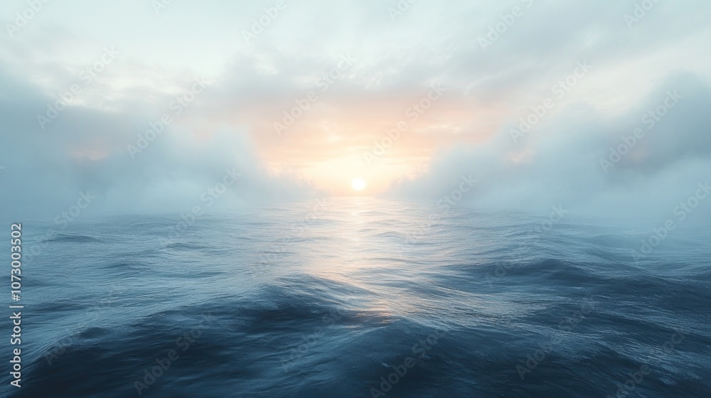 Fototapeta premium Misty Ocean Sunset