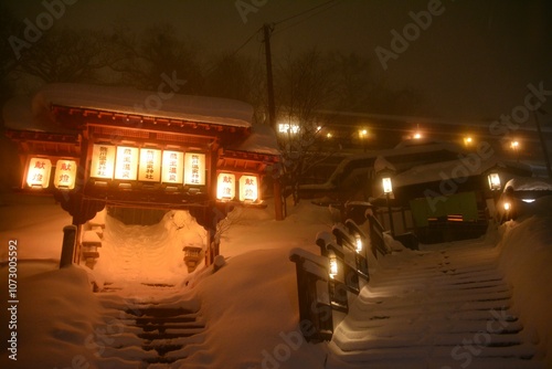蔵王温泉・酢川温泉神社の参道