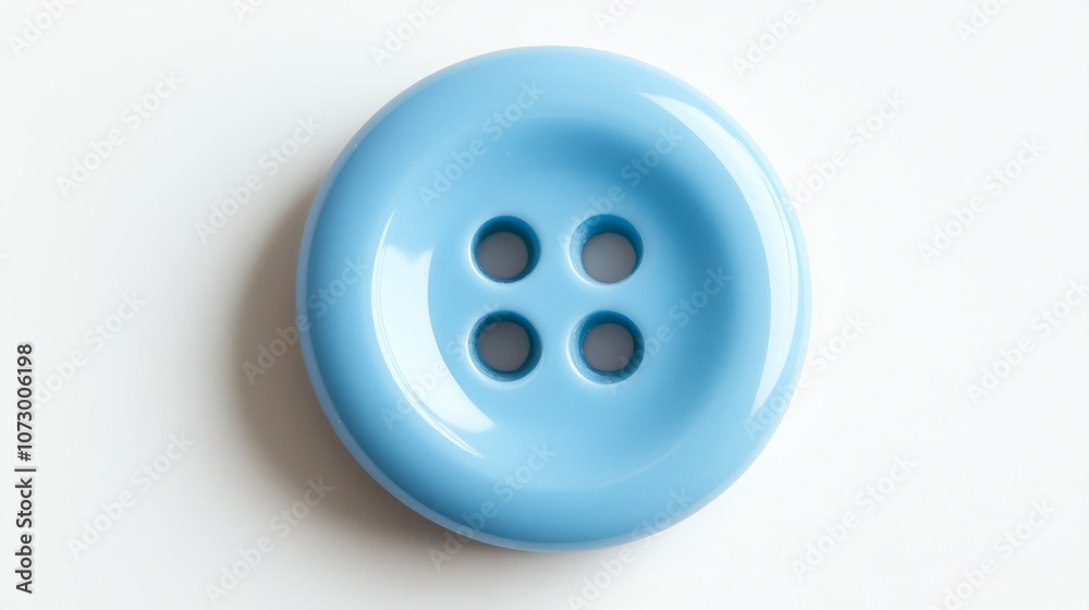 Light Blue button, on a pure white background Light Blue button, on a pure white background