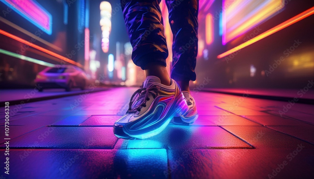 Fototapeta premium The transportation systems in a futuristic city are revolutionary. 