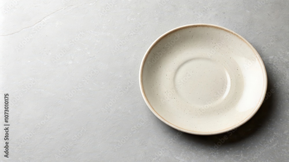 A plain white saucer sits alone on a textured gray surface, waiting to be filled with something special. A plain white saucer sits alone on a textured gray surface, waiting to be filled with something special.