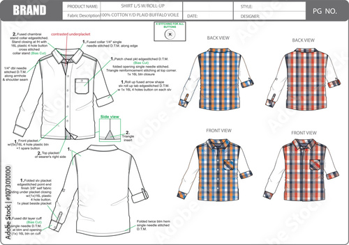 Tech Pack Boys Shirt  W/Roll-Up 