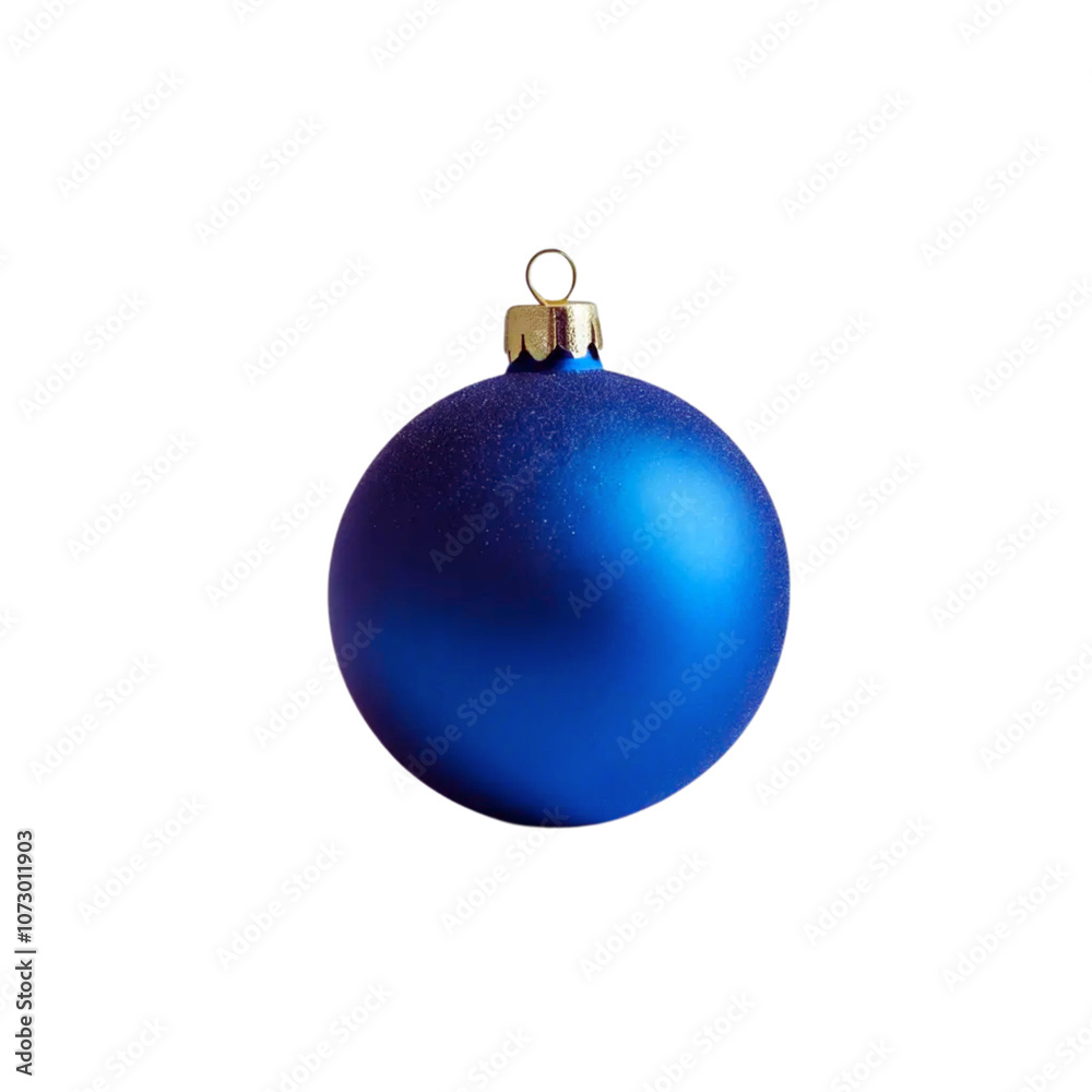 Matte blue ball Christmas ornament in a white background. Matte blue ball Christmas ornament in a white background.