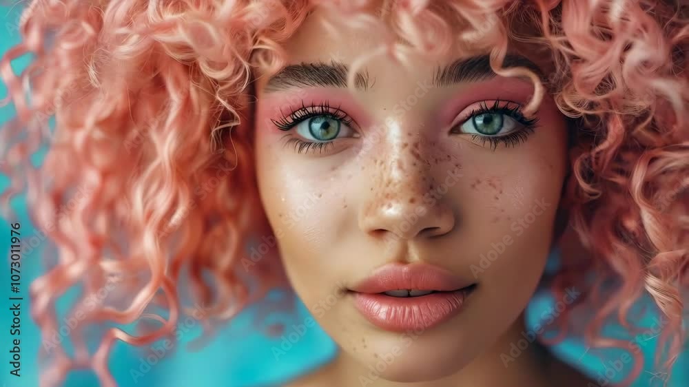 video of woman with pink hair video of woman with pink hair