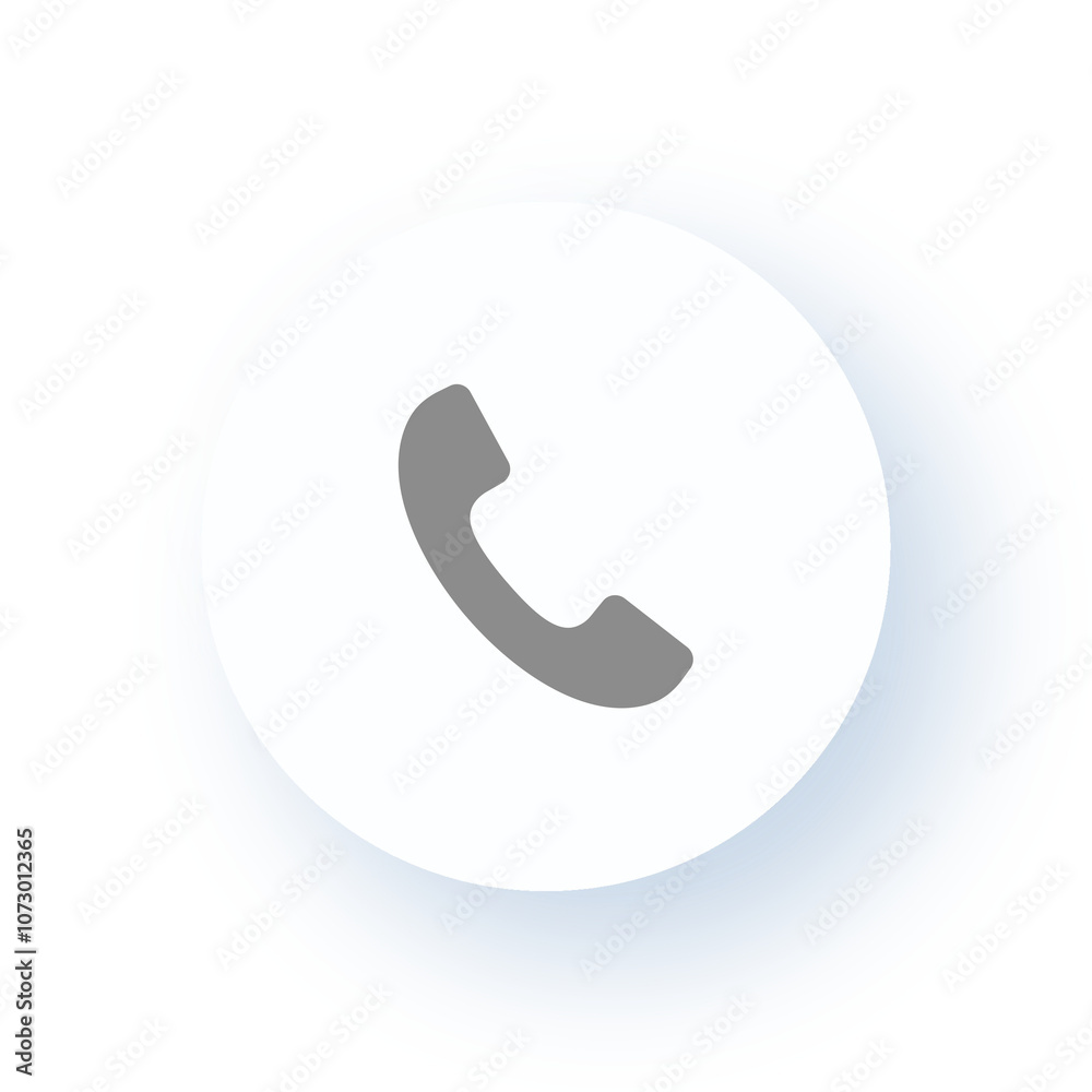 Neumorphism User interface Telephone Communication Icon UX UI Design Drop Shadow