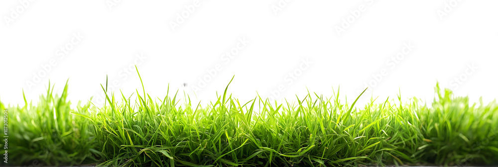 Fresh green grass isolated against a transparent background