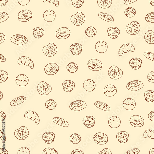 Vector Bakery seamless patter...