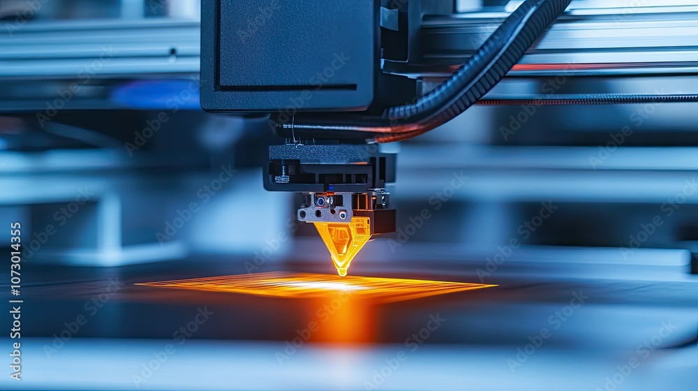 Fototapeta premium Printer constructing complex electronics for high-tech applications