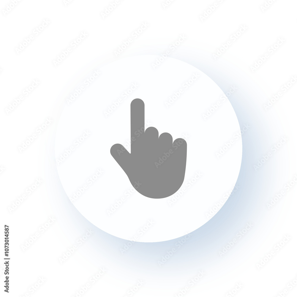 Neumorphism User interface Pointing Finger Icon - Interactive Touch Symbol UX UI Design Drop Shadow Neumorphism User interface Pointing Finger Icon - Interactive Touch Symbol UX UI Design Drop Shadow