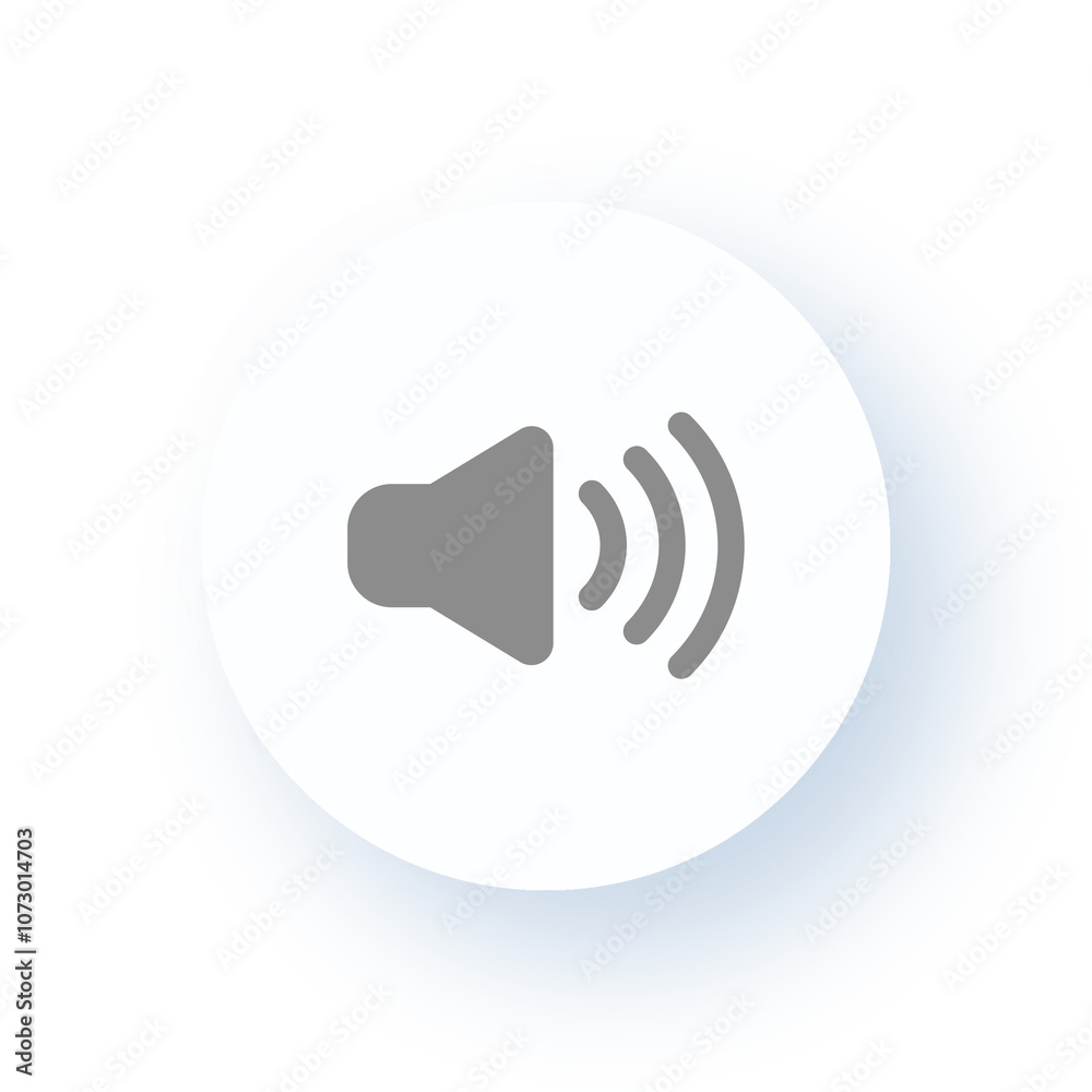 Neumorphism User interface Vibrant Sound Volume Icon - Audio Speaker Symbol UX UI Design Drop Shadow Neumorphism User interface Vibrant Sound Volume Icon - Audio Speaker Symbol UX UI Design Drop Shadow